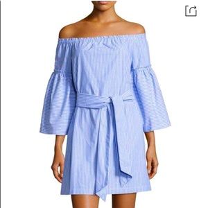 Laundry by Shelli Segal | Blue chambray off shoulder dress